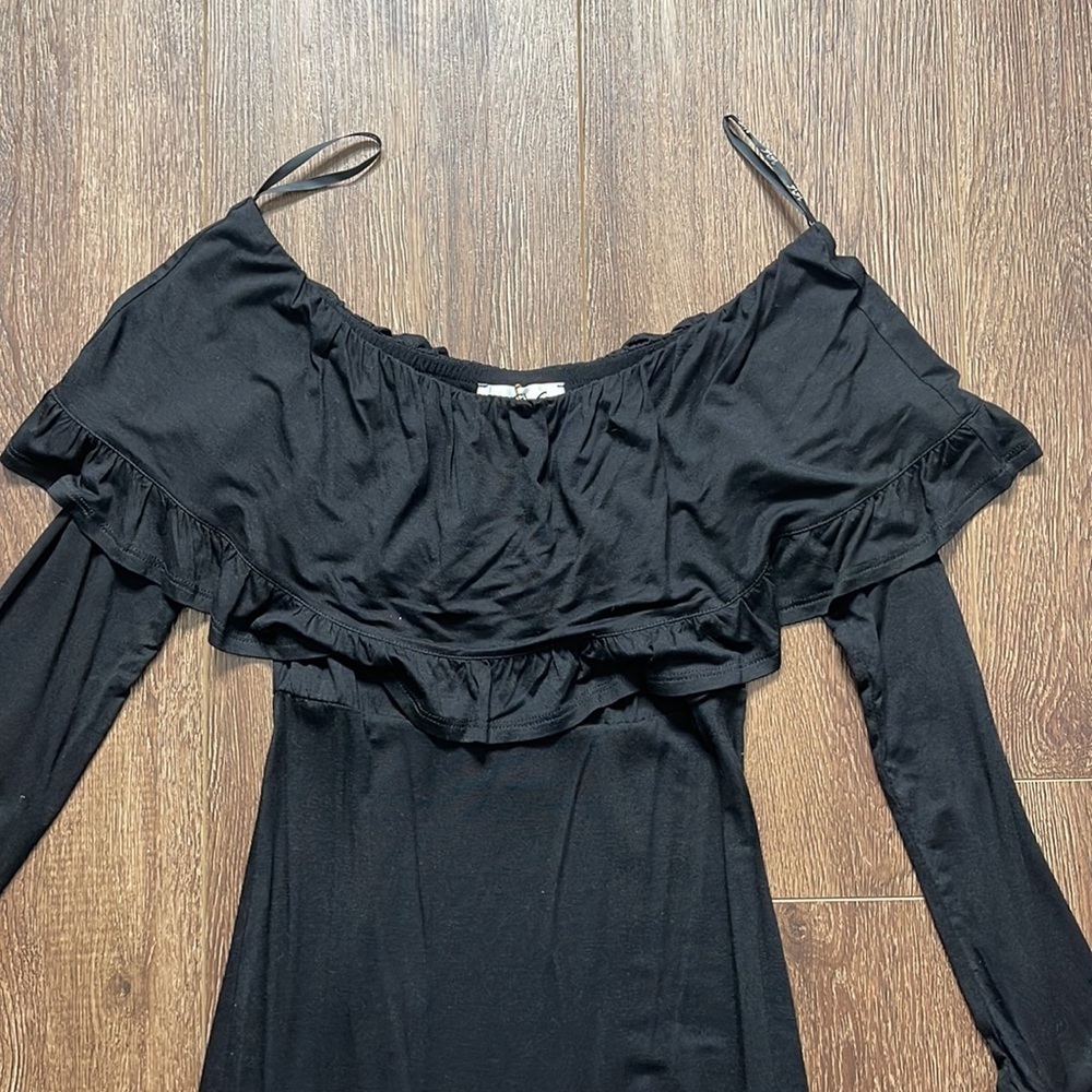 Joy Han Va Va Off Shoulder Long Sleeve Ruffle Dress XS - Picture 4 of 11